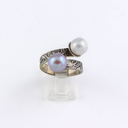 Silver and Snow Adjustable Ring