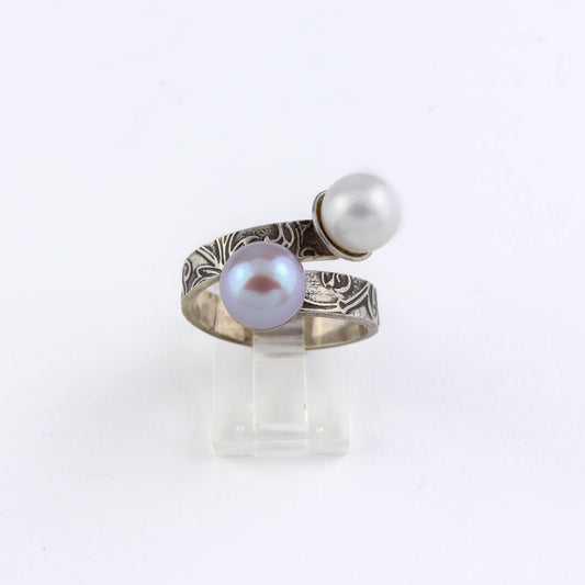 Silver and Snow Adjustable Ring