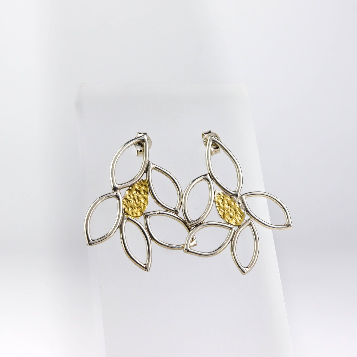Silver and Gold Leaf Earrings