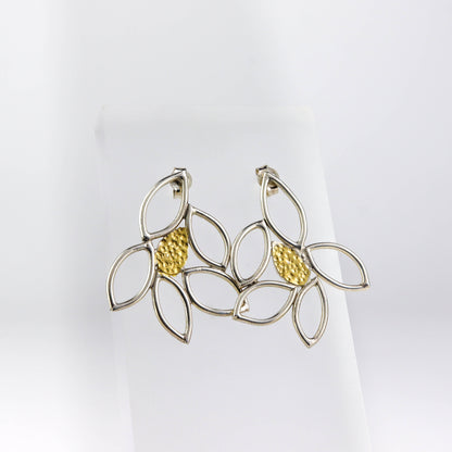 Silver and Gold Leaf Earrings