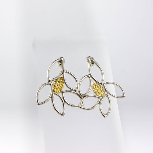 Silver and Gold Leaf Earrings