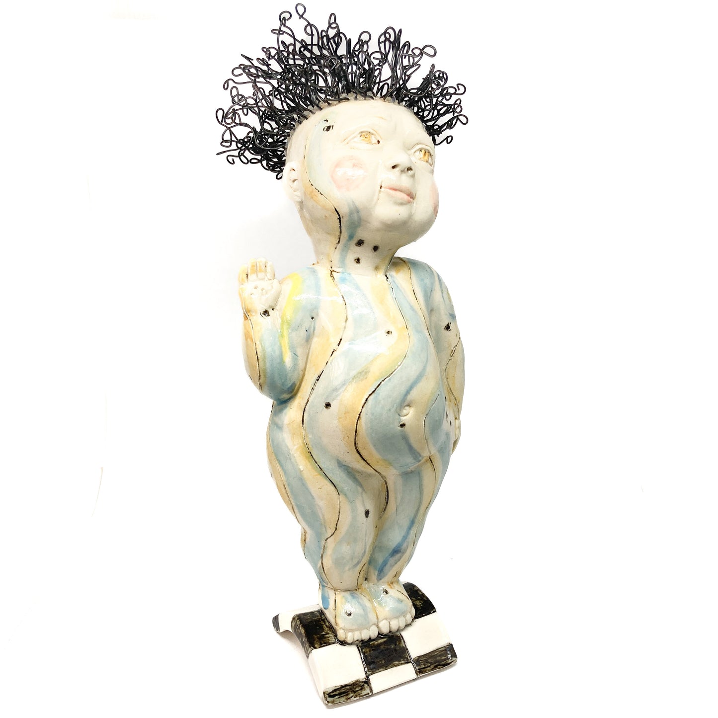 Curly Haired Baby Sculpture