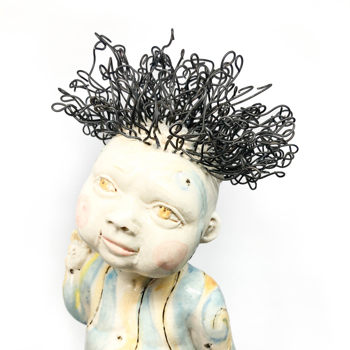 Curly Haired Baby Sculpture