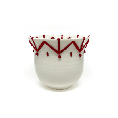 Porcelain Embroidered Zig Zags Bowl #2