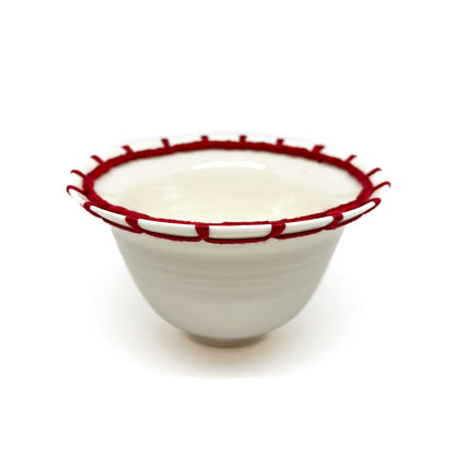 Porcelain Embroidered Blanket Stitch Bowl #3