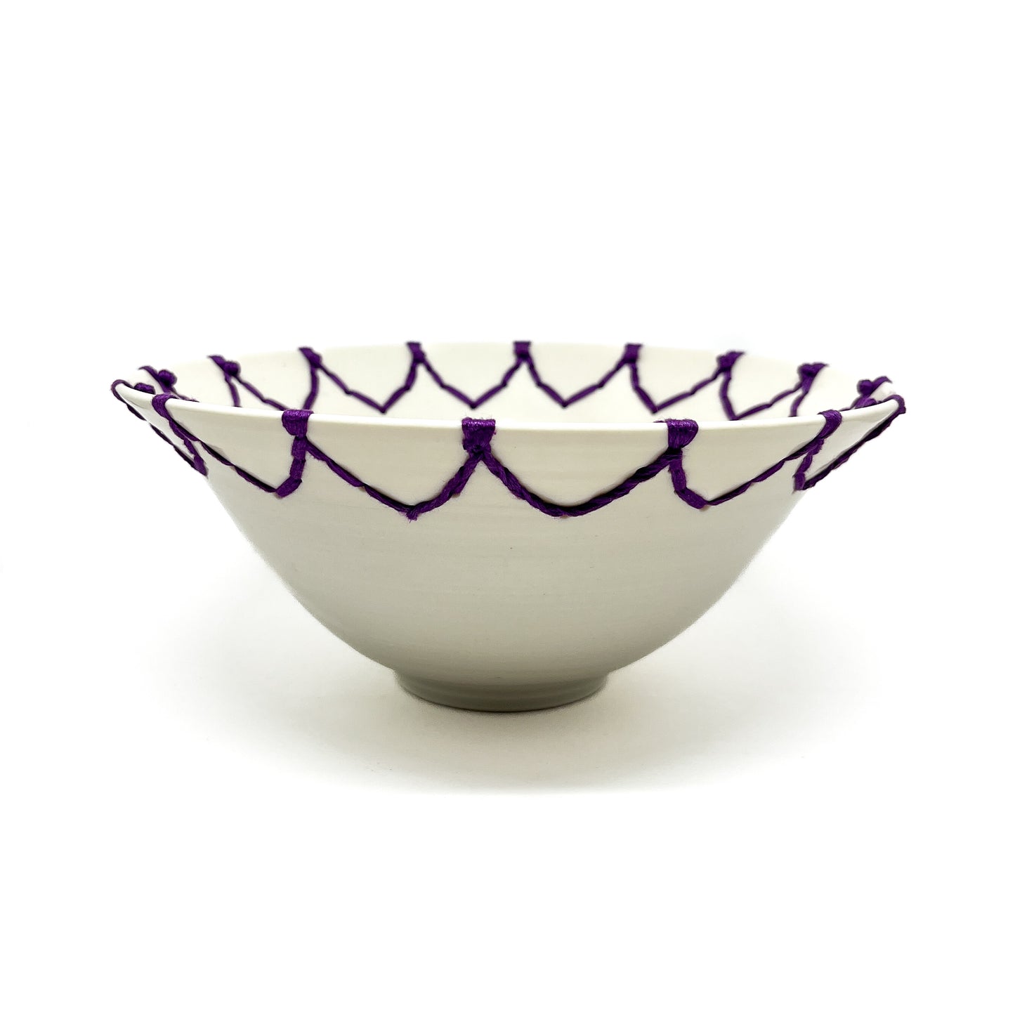 Medium Purple Embroidered Bowl #5