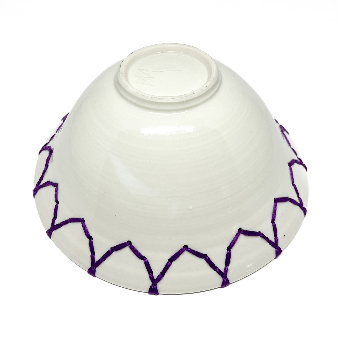 Medium Purple Embroidered Bowl #5