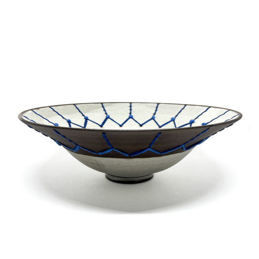 Coffee Clay Blue Embroidery Bowl #7