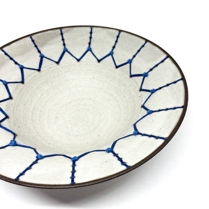 Coffee Clay Blue Embroidery Bowl #7