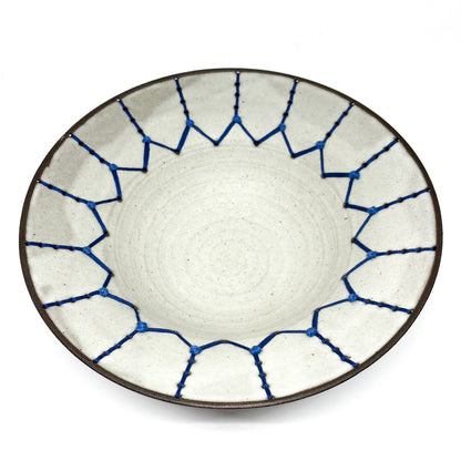 Coffee Clay Blue Embroidery Bowl #7