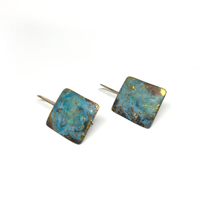 Painted Square Earrings