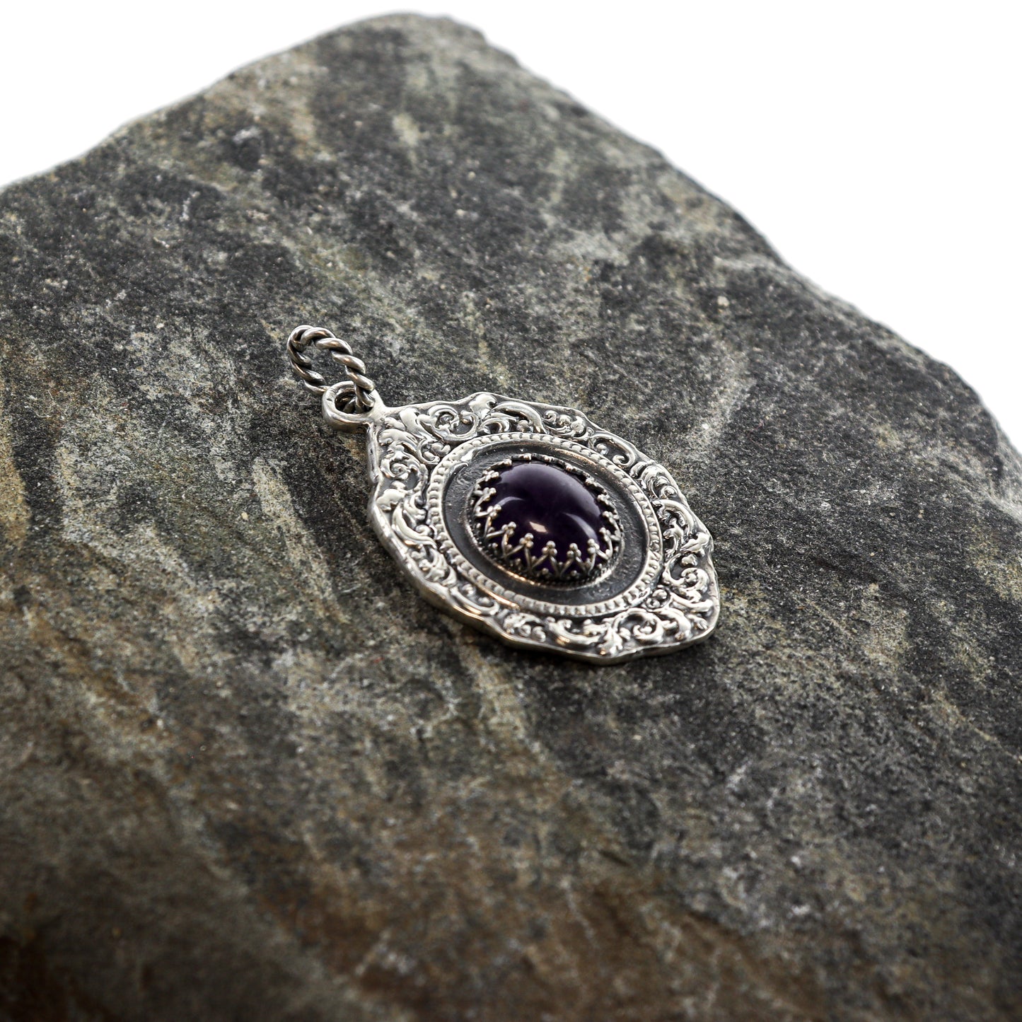 Amethyst Antique Frame Pendant