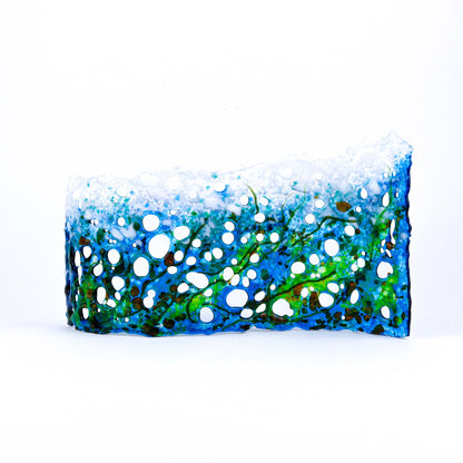 "Sea Glass" Fused Glass Wave