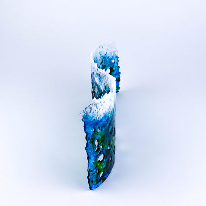 "Sea Glass" Fused Glass Wave