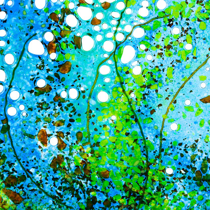 "Voice of the Sea" Fused Glass Mandela