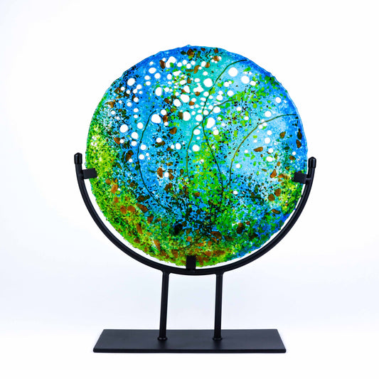 "Voice of the Sea" Fused Glass Mandela