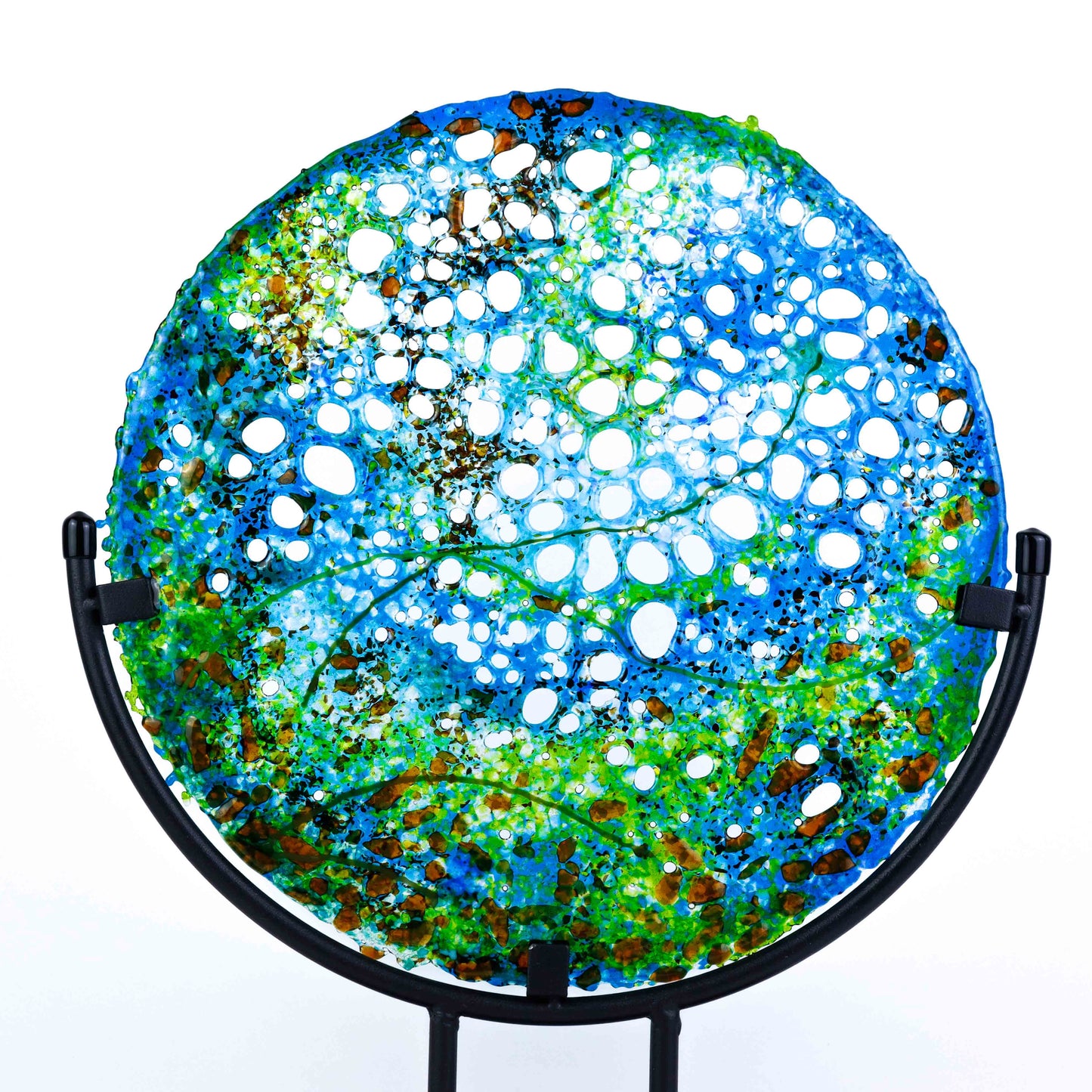 "Serenity of the Deep" Fused Glass Mandela