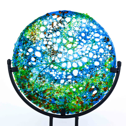 "Serenity of the Deep" Fused Glass Mandela
