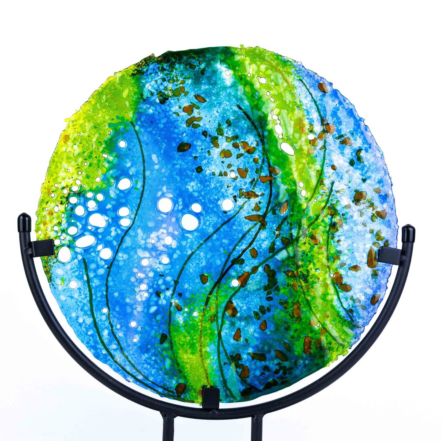 "Below the Breakers" Fused Glass Mandela