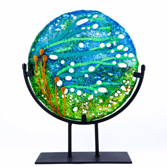 "Eternal Motion" Fused Glass Mandela