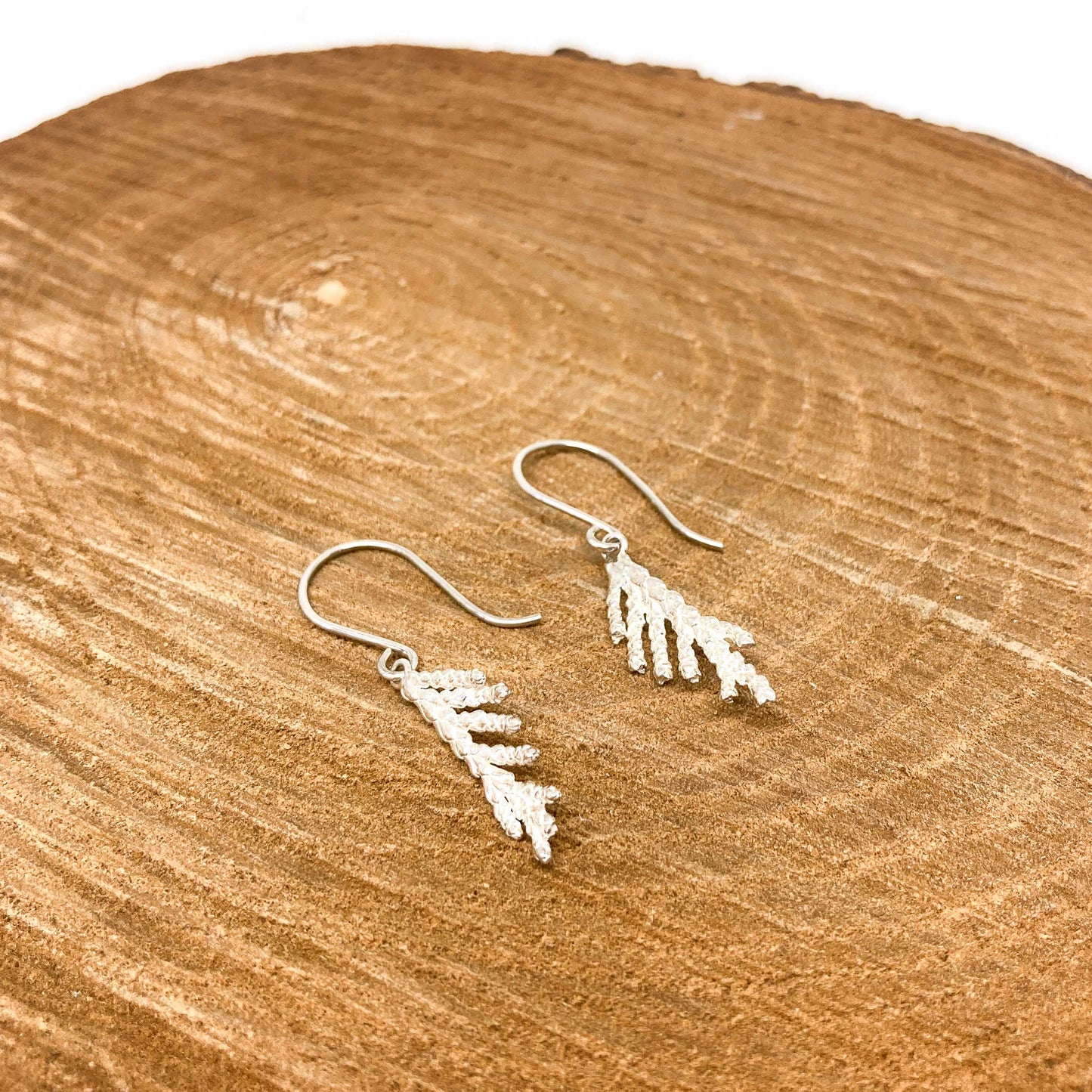 Winter Cedar Branch Earrings