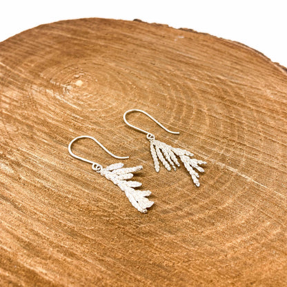 Winter Cedar Branch Earrings