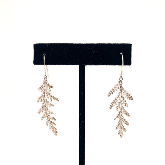 Winter Cedar Branch Earrings