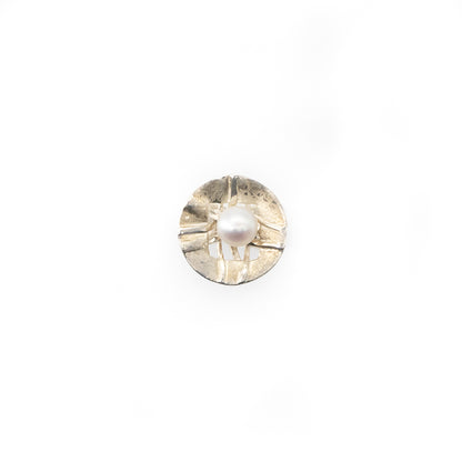Woven Disc Ring with Pearl