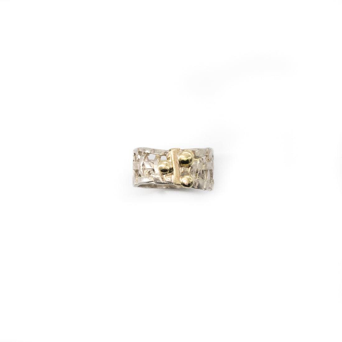Woven Basket Ring with 14kt and 18kt Gold