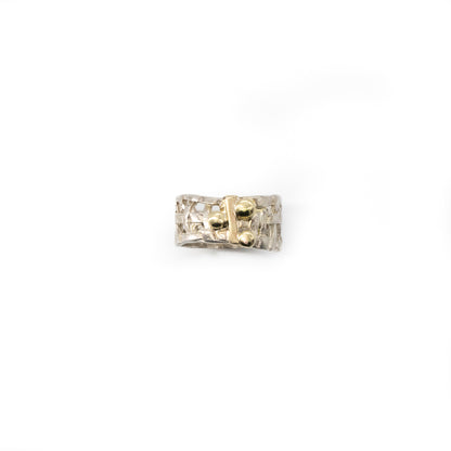 Woven Basket Ring with 14kt and 18kt Gold