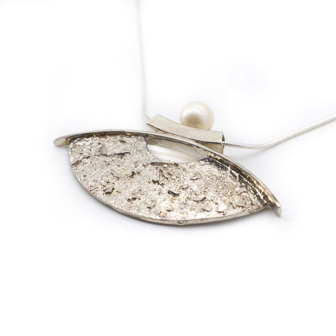 Fused Silver Fan Necklace