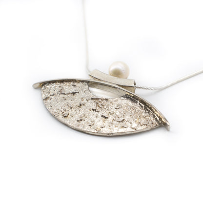 Fused Silver Fan Necklace