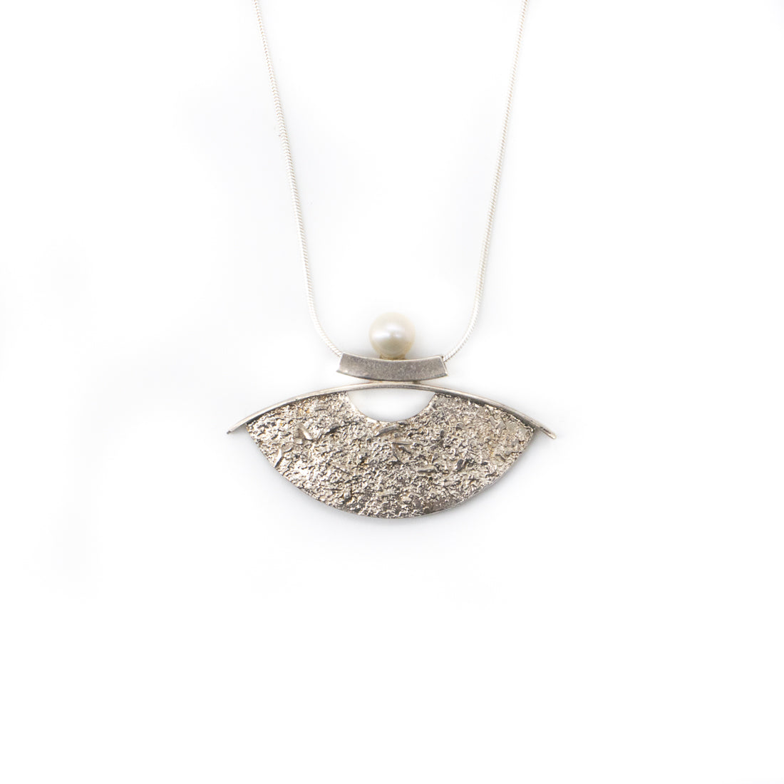 Fused Silver Fan Necklace