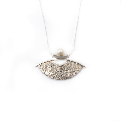 Fused Silver Fan Necklace