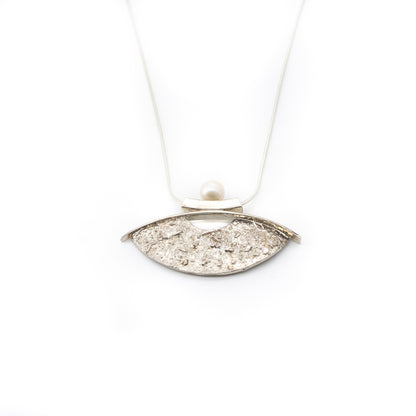 Fused Silver Fan Necklace