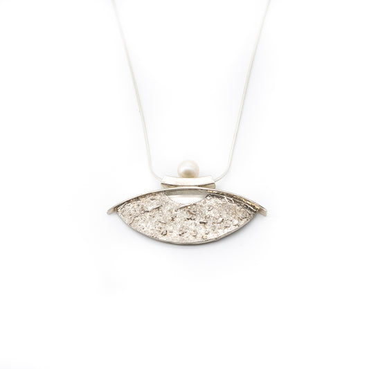 Fused Silver Fan Necklace