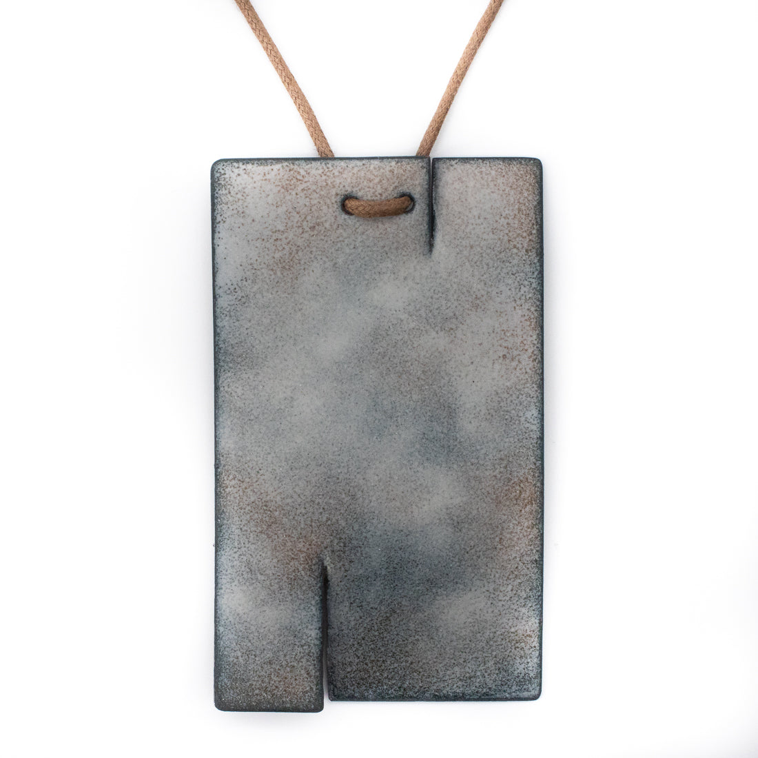 Earthen Enamel Neckpiece in Grey and Brown