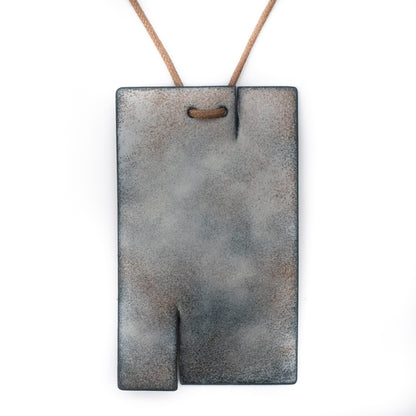 Earthen Enamel Neckpiece in Grey and Brown