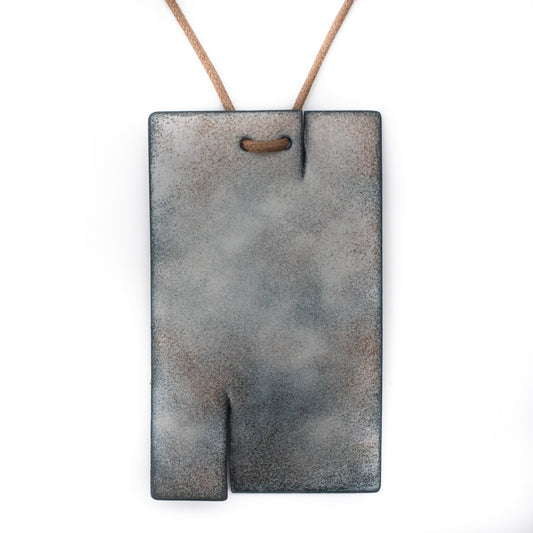 Earthen Enamel Neckpiece in Grey and Brown