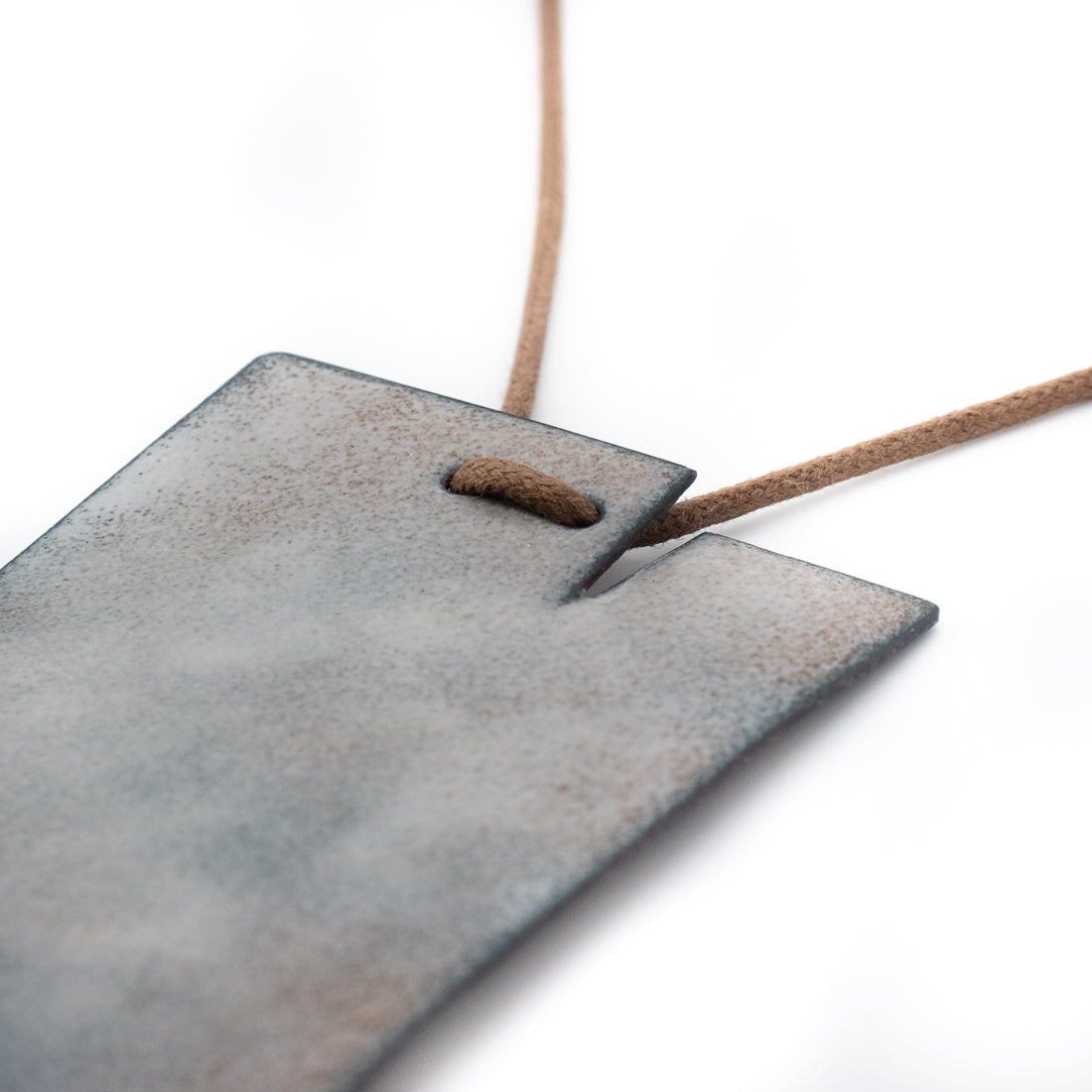 Earthen Enamel Neckpiece in Grey and Brown