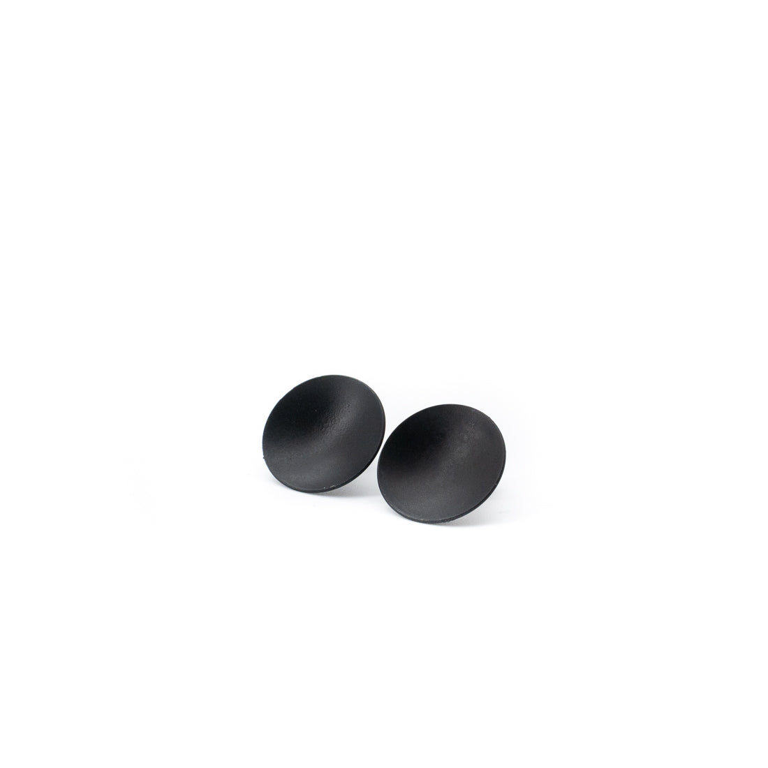 Circular Black Metallic Earrings