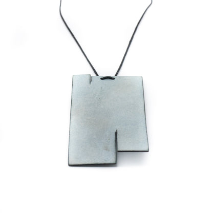 Earthen Enamel Neckpiece in Light Blue