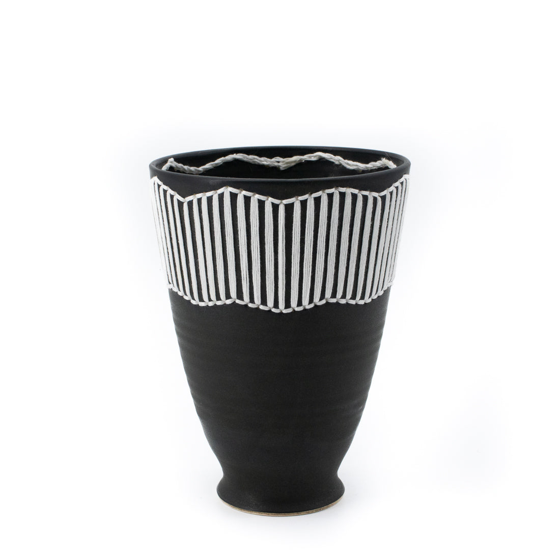 Black and White Embroidered Vessel #8