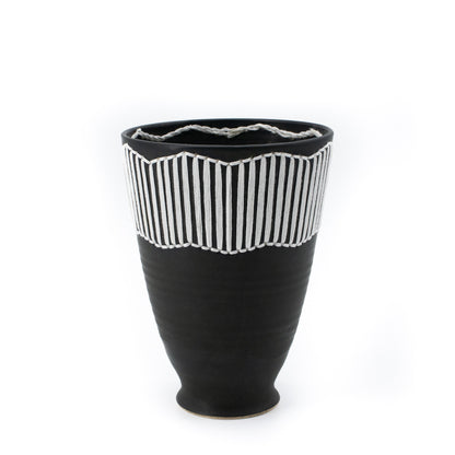 Black and White Embroidered Vessel #8