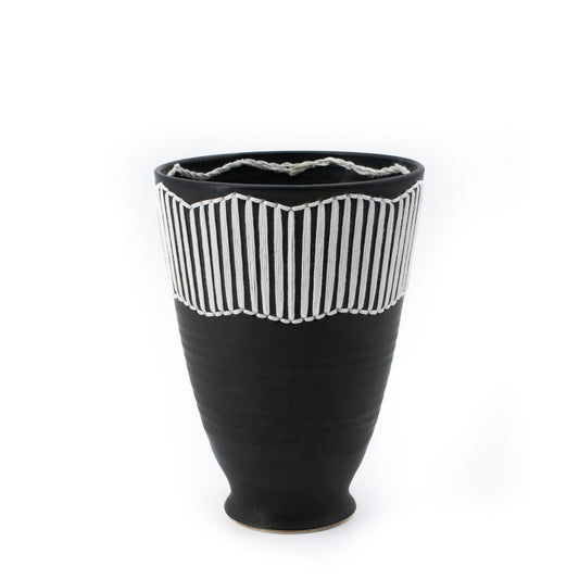 Black and White Embroidered Vessel #8