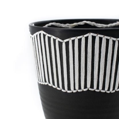 Black and White Embroidered Vessel #8