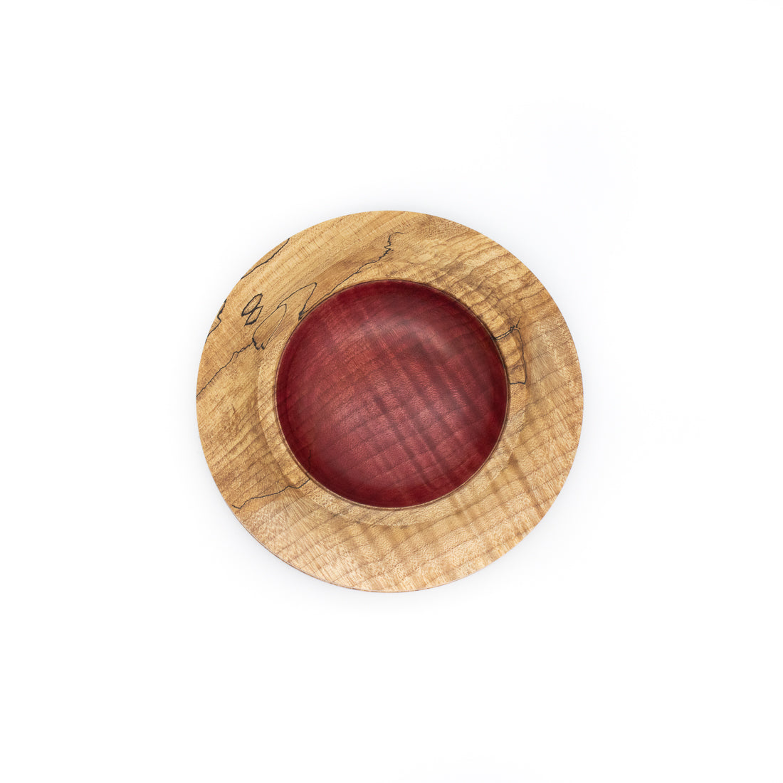Spalted Maple Dish with Red #1412