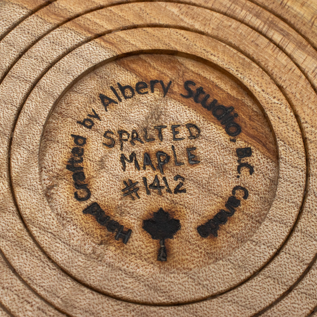Spalted Maple Dish with Red #1412
