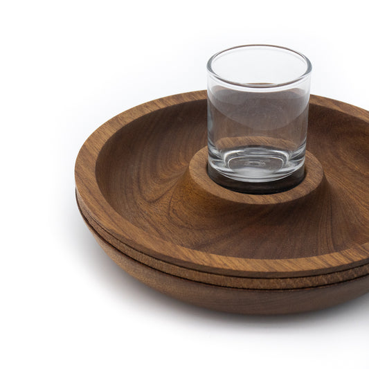 Black Walnut Olive Dish with Toothpick Holder #1249