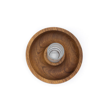 Black Walnut Olive Dish with Toothpick Holder #1249